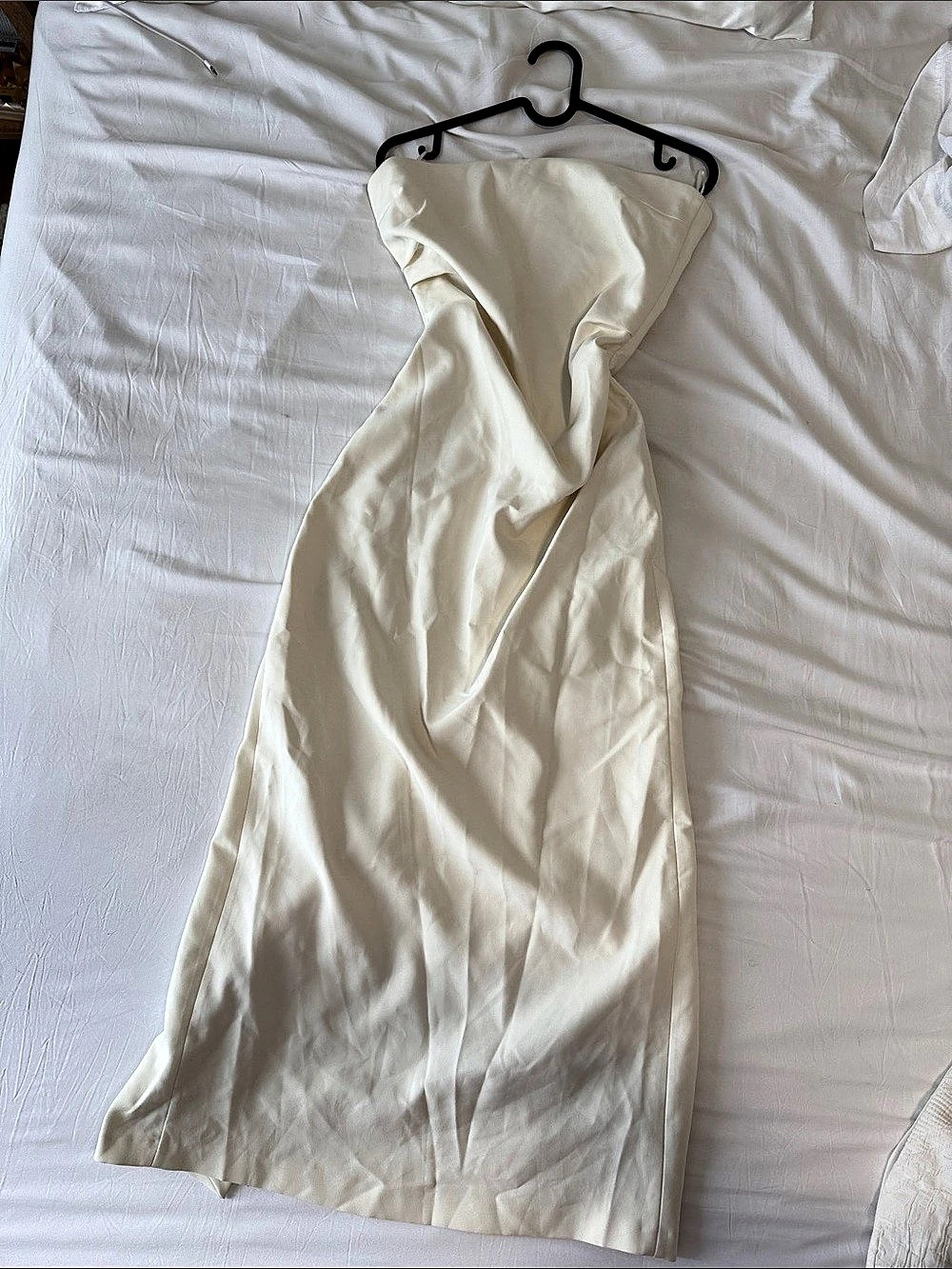 Zara Cream Strapless Maxi Dress